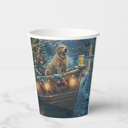 Labrador kerstvakantie papieren bekers (Voorkant)