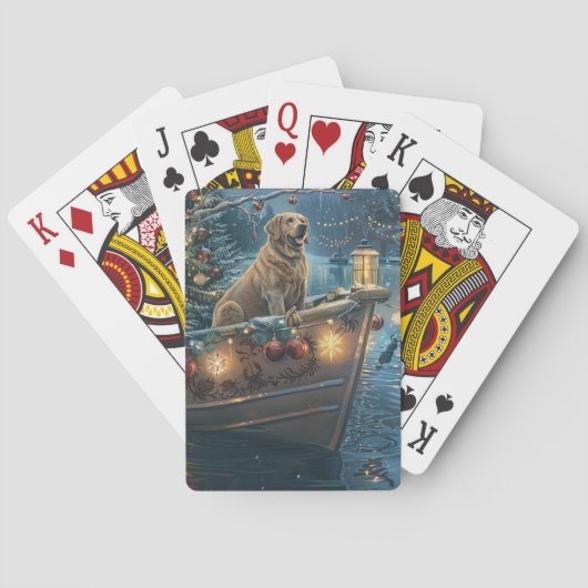 Labrador kerstvakantie pokerkaarten (Achterkant)