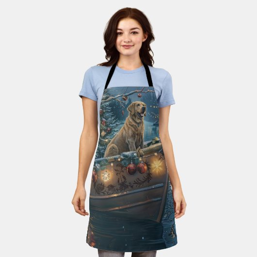 Labrador kerstvakantie schort (Gedragen)