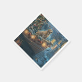 Labrador kerstvakantie servet (Hoek)