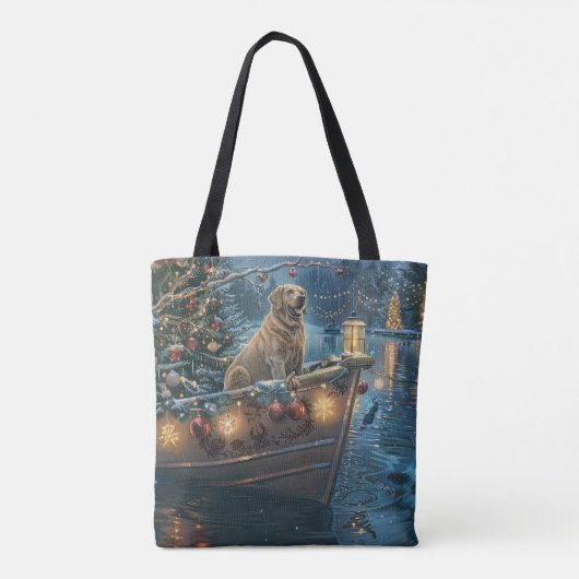 Labrador kerstvakantie tote bag (Achterkant)