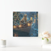 Labrador kerstvakantie vierkante klok (Huis)