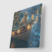 Labrador kerstvakantie vierkante klok (Hoek)