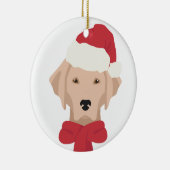 Labrador kerstversiering. sneeuwvlokdecoratie keramisch ornament (Rechts)