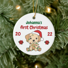 Labrador Kerstwinter, eerste kerstdag Keramisch Ornament