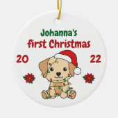 Labrador Kerstwinter, eerste kerstdag Keramisch Ornament (Voorkant)