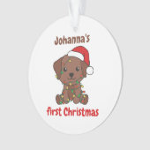 Labrador Kerstwinter, eerste kerstdag Ornament (voorkant)