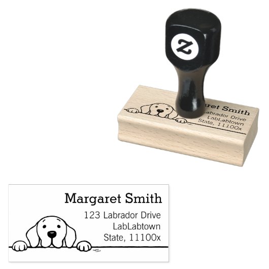 Labrador kijken naar uw retouradres rubberstempel (Gestempeld)
