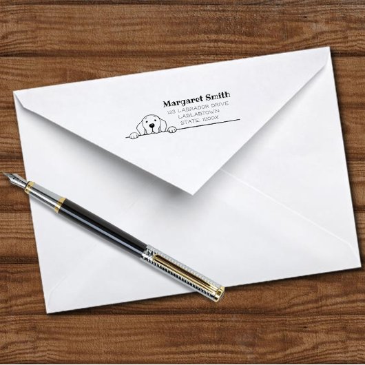 Labrador kijken naar uw retouradres  zelfinktende stempel