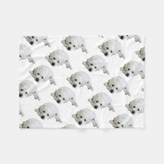 Labrador kijkt naar boven fleece deken (Voorkant (Horizontaal))