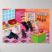 Labrador Kitchen Party Artwork Poster (Voorkant)