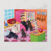Labrador Kitchen Party Painting Briefkaart (Voorkant)
