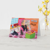 Labrador Kitchen Party Painting Kaart (Gele Bloem)