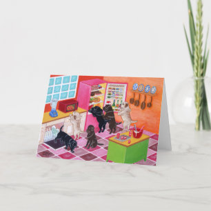 Labrador Kitchen Party Painting Kaart