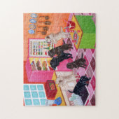Labrador Kitchen Party Painting Legpuzzel (Verticaal)