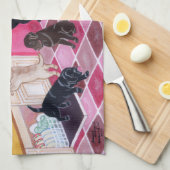 Labrador Kitchen Party Painting Theedoek (Quarter Fold)