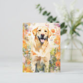 Labrador kleurrijke waterverf kunstwerk briefkaart (Staand voorkant)