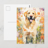 Labrador kleurrijke waterverf kunstwerk briefkaart (Voorkant / Achterkant)
