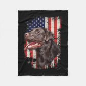 Labrador Labs Patriottische Amerikaanse vlag 4 jul Fleece Deken (Voorkant)