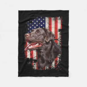 Labrador Labs Patriottische Amerikaanse vlag 4 jul Fleece Deken