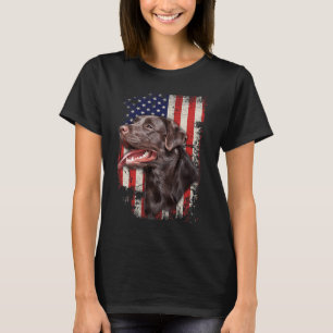 Labrador Labs Patriottische Amerikaanse vlag 4 jul T-shirt