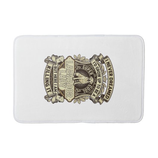 Labrador Lady Dog Crown Schild_1 Badmat (Voorkant)