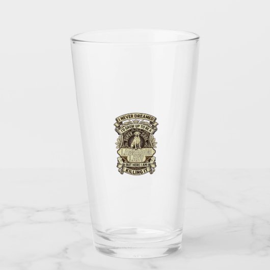 Labrador Lady Dog Crown Schild_1 Glas (Voorkant)