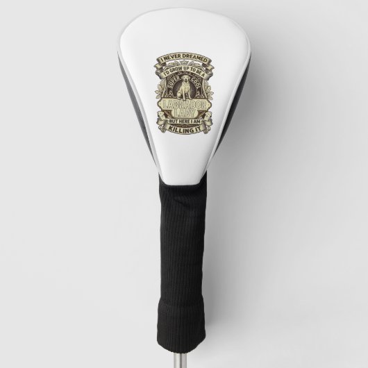 Labrador Lady Dog Crown Schild_1 Golfheadcover (Voorkant)