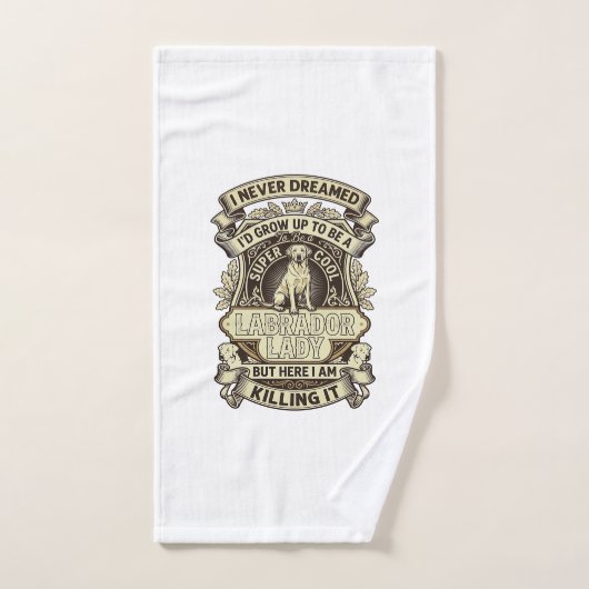 Labrador Lady Dog Crown Schild_1 Handdoek (Handdoek)