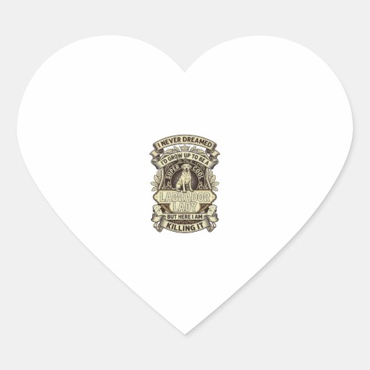 Labrador Lady Dog Crown Schild_1 Hart Sticker (Voorkant)