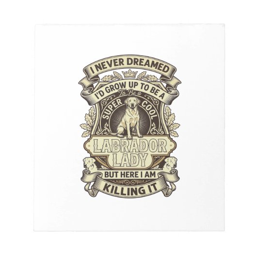 Labrador Lady Dog Crown Schild_1 Notitieblok (Voorkant)