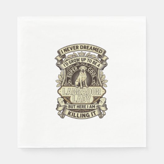 Labrador Lady Dog Crown Schild_1 Servet (Voorkant)
