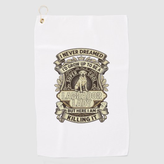 Labrador Lady Dog Crown Shield_1 Golfhanddoek (Voorkant)