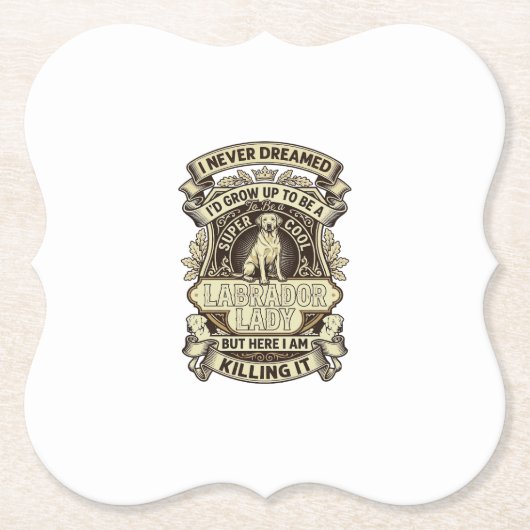 Labrador Lady Dog Crown Shield_1 Kartonnen Onderzetters (Voorkant)