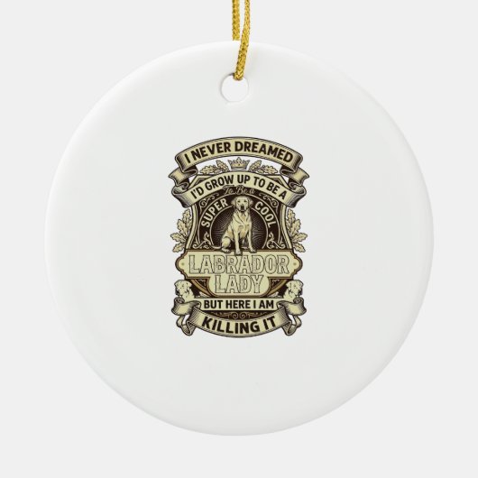 Labrador Lady Dog Crown Shield_1 Keramisch Ornament (Voorkant)