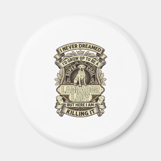 Labrador Lady Dog Crown Shield_1 Magneet (Voorkant)