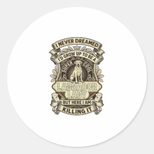 Labrador Lady Dog Crown Shield_1 Ronde Sticker