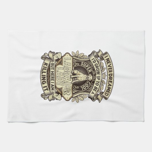 Labrador Lady Dog Crown Shield_1 Theedoek (Horizontaal)