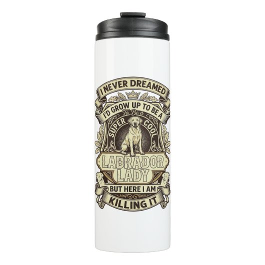 Labrador Lady Dog Crown Shield_1 Thermosbeker (Voorkant)