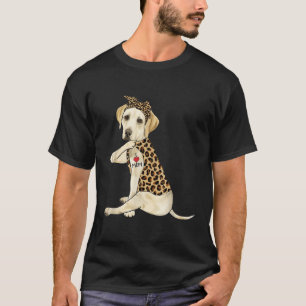 Labrador Lover T-shirt I Love Mam Tattoo Leopard M