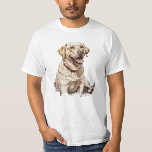 Labrador Lovers Fotorealistisch Hondenkunstwerk vo T-shirt (Voorkant)