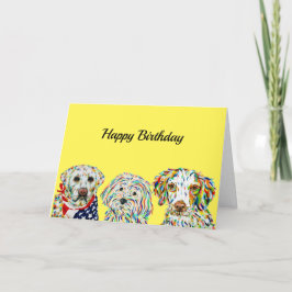 Labrador Maltipoo Brittany Spaniel Birthday Card Kaart