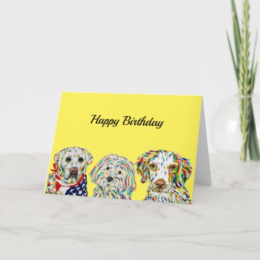 Labrador Maltipoo Brittany Spaniel Birthday Card Kaart (Voorkant)