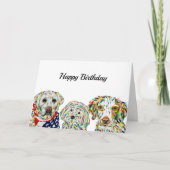 Labrador Maltipoo Brittany Spaniel Birthday Card Kaart (Voorkant)