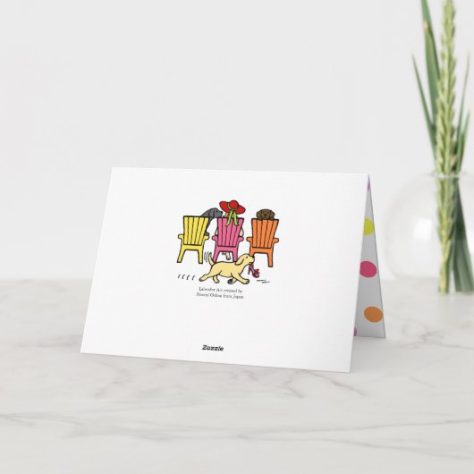 Labrador mam bij het zwembad dank u bedankkaart (Achterkant)