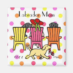 Labrador Mam in Poolside Magneet