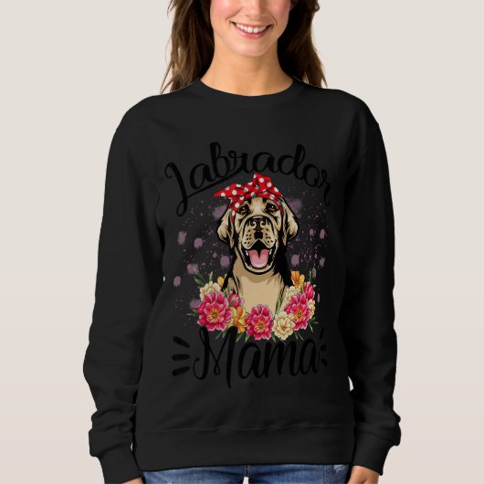 Labrador Mama Florals Cute Dog mama Moederdag Trui (Voorkant)