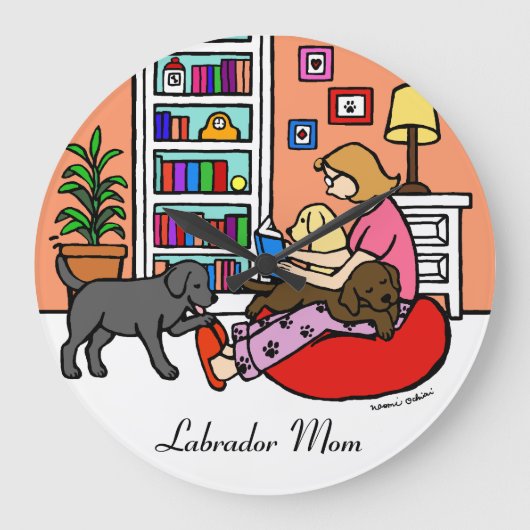 Labrador mama Reading Grote Klok (Voorkant)