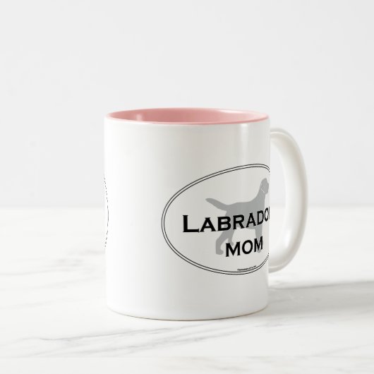 Labrador mama tweekleurige koffiemok (Voorkant rechts)