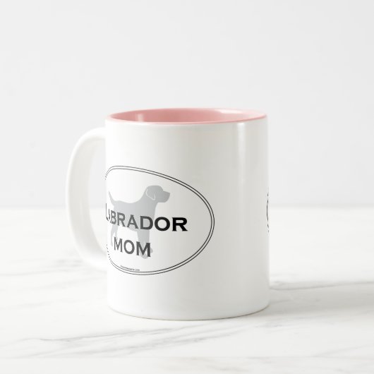 Labrador mama tweekleurige koffiemok (Voorkant links)